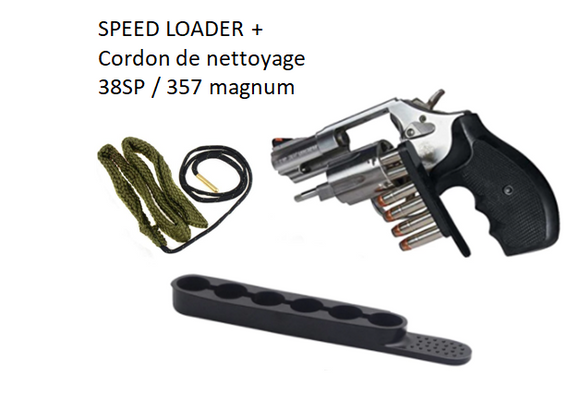 Speed Loader + Cordon de netttoyage 38SP/357 Magnum